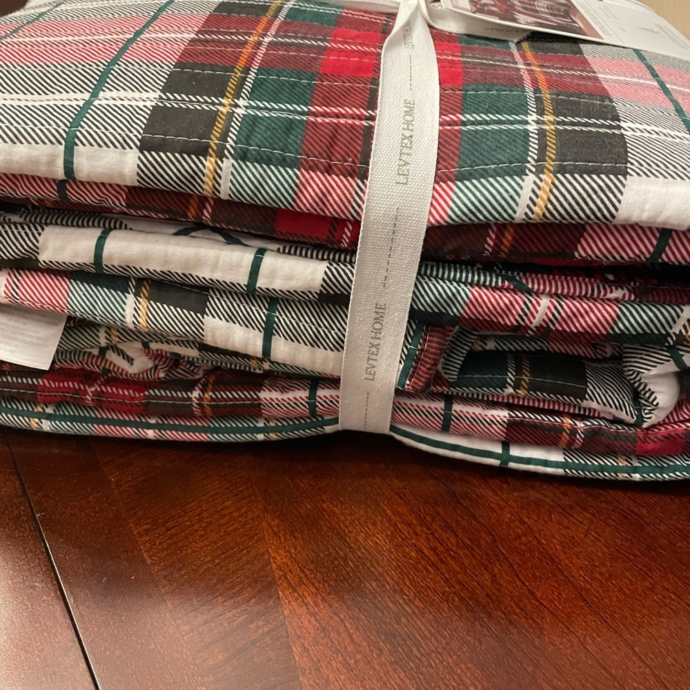Levtex Home Holiday Plaid Quilt - Red, Gray, and White - Picture 5 of 6